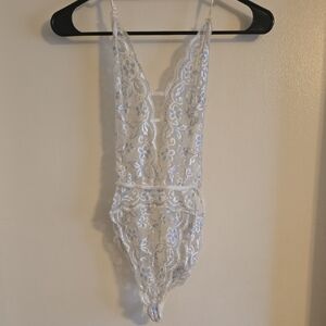 Elegant White Lace Bodysuit